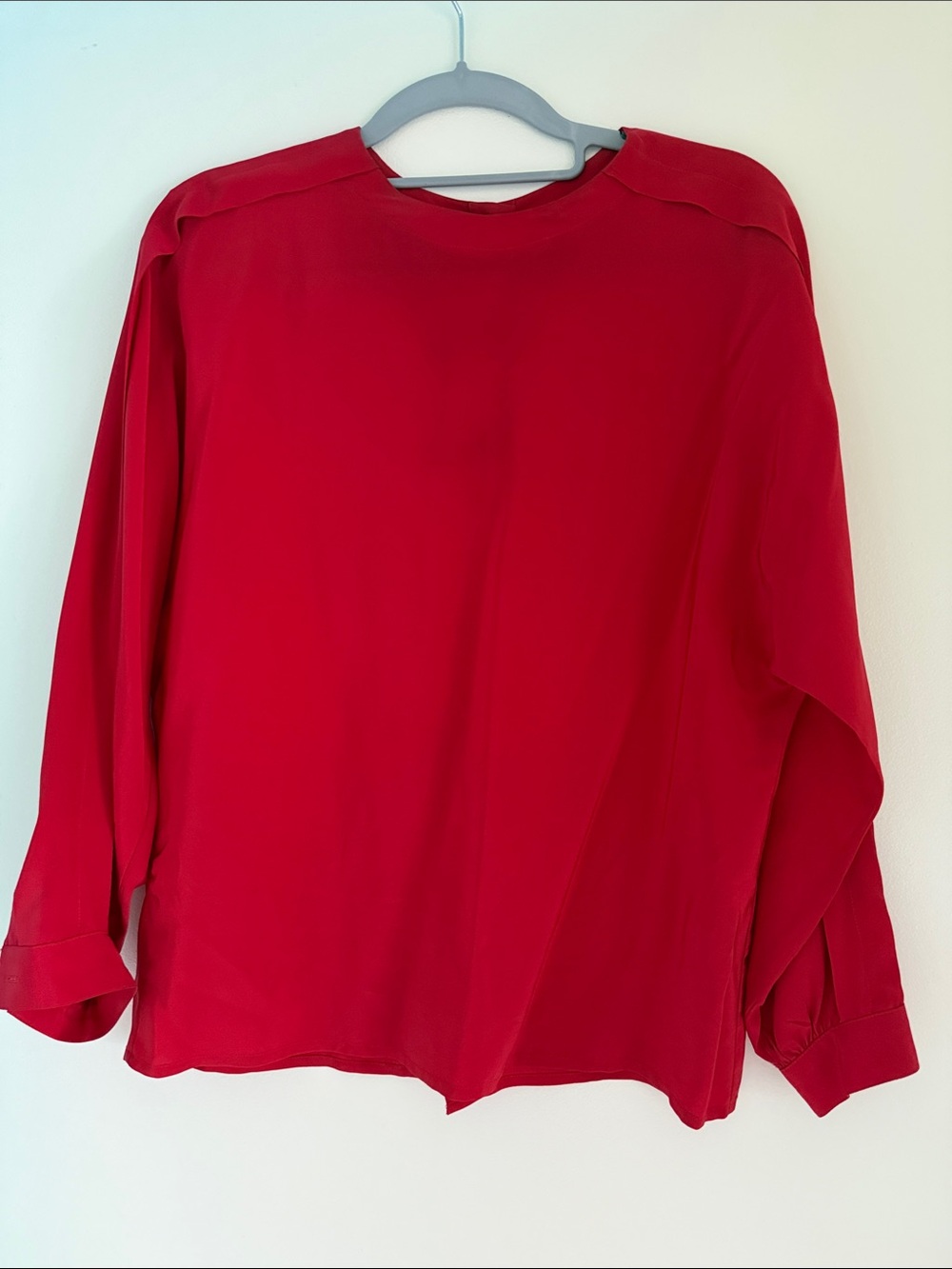 Vintage Paul Stanley Women's Bright Red Long Sleeve Tee Size Medium